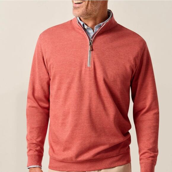 Johnnie O Men's Sully Long Sleeve Spice Quarter Zip Pullover XL Casual Coastal - Picture 1 of 9